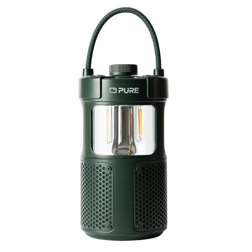 🔥 STARKER PREIS (-60%) Pure Woodland Glow Outdoor-Lautsprecher mit LED-Lampe (Bluetooth 5.3, 360° Sound, IPX6, tragbar, 14h Akku - perfekt für Garten & Camping) Grün