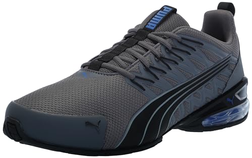 PUMA Mens Voltaic Evo Cross Trainer, Cool Dark Gray-PUMA Mens Black-Cool Cobalt, 10.5