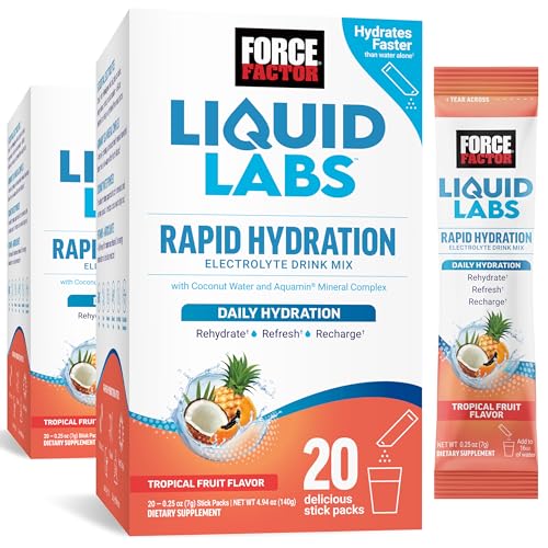 FORCE FACTOR Liquid Labs Elect...Flavor,40 Stick Packs,2-Pack