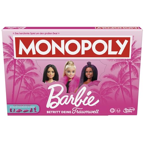 🔥 STARKER PREIS (-70%) Monopoly Barbie Edition, das Klassische Brettspiel inspiriert von Barbies Traumwelt und ihren Abenteuern, originelles für Kinder und Teenager