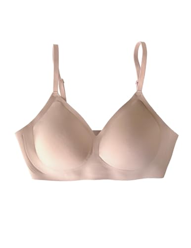 EBY Relief Bra, Wireless Bras for Women, Seamless Bralette with Adjustable Straps, Supportive Bras for Women, Women’s Clothing- Nude, Large