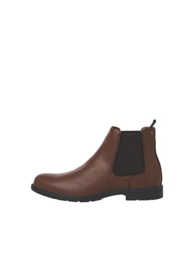 🔥 SELTEN SO GÜNSTIG (-60%) JACK & JONES Herren JFWFENCHURCH PU Chelsea Boot Chelseaboots, Cognac, 43 EU