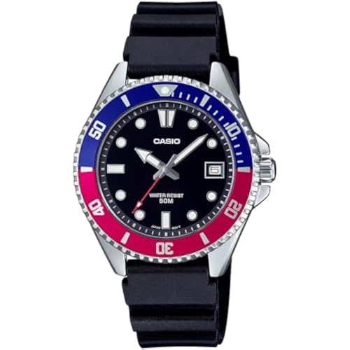 Casio Men's Dive Watch - MDV-10-1A2VDF Black Dial, Black, One Size, Casual Sports