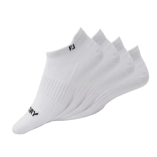 FootJoy Women's ProDry Lightweight Roll Tab 2-Pack Socks, White, Fits Shoe Size 6-9