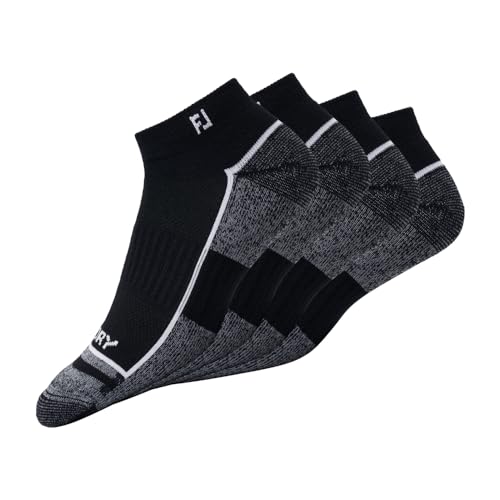 FootJoy Men's ProDry Sport 2-Pack Socks, Black, Fits-Shoe Size 7-12