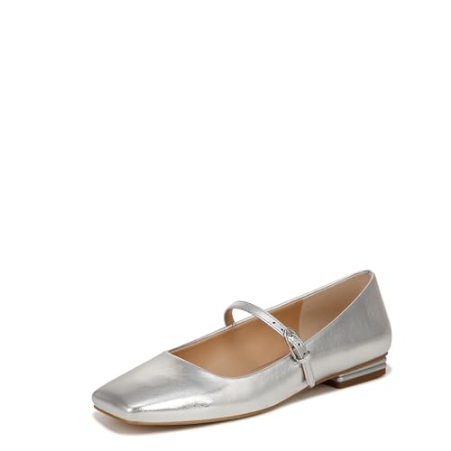 Franco Sarto Womens Tinsley Mary Jane Flats Silver Metallic 9.5 M