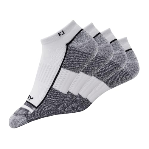 FootJoy Men's ProDry Low Cut 2-Pack Socks, White, Fits-Shoe Size 7-12