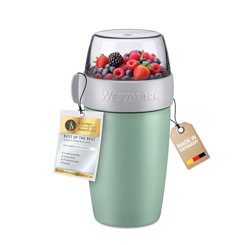 (-33%) Westmark Müslibecher – praktischer Joghurtbecher to go, Becher ideal für Müsli, Suppe, Porridge oder Joghurt, Mikrowellen- und Tiefkühler-geeignet – 700 ml, BPA-frei, Grün