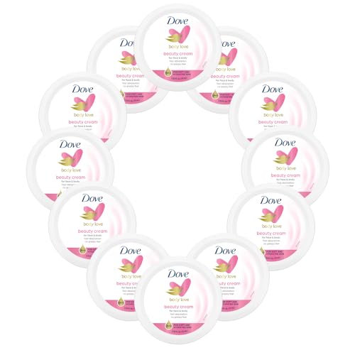 Dove Lotion, Beauty Cream - Light, Fast-Absorbing Face and Body Cream for Normal to Dry Skin, 24-Hour Moisture, Travel Size, 2.53 Fl Oz (Pack of 12)
