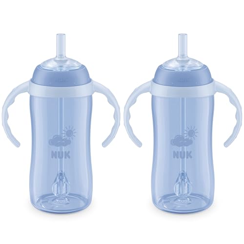 NUK Learner Straw Cup 10oz - Toddler Cup with Soft Straw for Easy Drinking Suitable for Ages 8 Months and Up