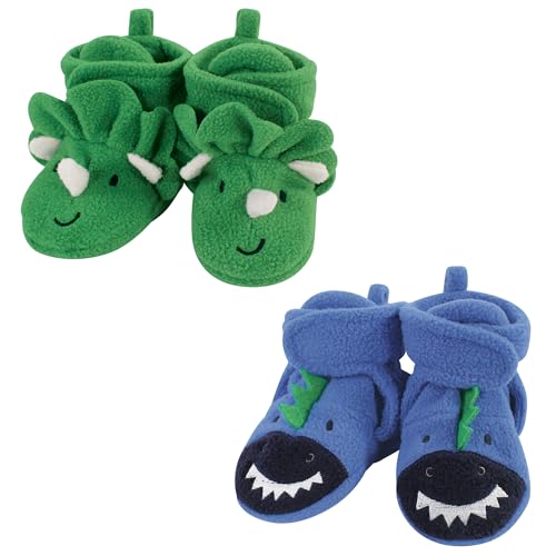 Hudson Baby Unisex Baby Cozy Fleece Booties, Boy Dino, 18-24 Months