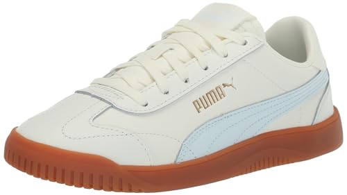 PUMA Womens Club 5v5 Sneaker, Warm White-Dewdrop-PUMA Womens Gold, 10