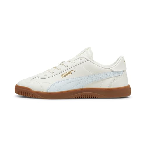 PUMA Womens Club 5v5 Sneaker, Warm White-Dewdrop-PUMA Womens Gold, 11