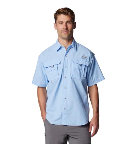 Columbia Mens PFG Bahama II Short Sleeve Fishing Shirt, Sail, 5X Tall