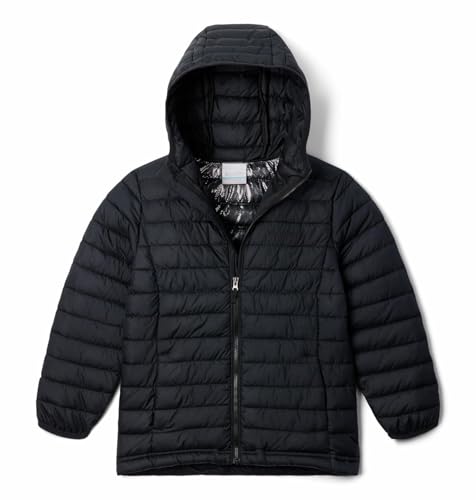 Columbia Youth Boys Powder Lite II Hooded Jacket, Black, Small