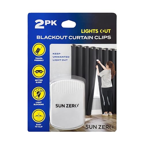 Sun Zero Lights Out Blackout Curtain Clips, Set of 2