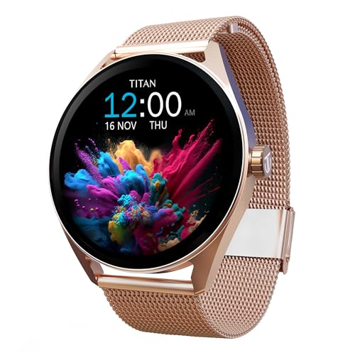Crest 1.43” AMOLED Smart Watch with BT Calling, AI Morning Briefs, Functional Crown, Health Tracking, Aluminium Body, 100+ Sports Modes, Smartwatch fo