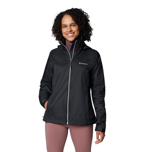 Columbia Womens Switchback IV Rain Jacket, Black, Large