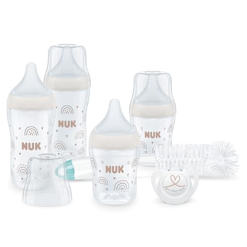 (-30%) NUK Perfect Match Perfect Start Babyflaschenset | Ab 0 Monate | Passt sich dem Baby an | 4 Anti-Colic-Babyflaschen, Schnuller, Flaschenbürste und mehr | BPA-frei | 7 Stück