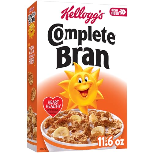 Kellogg's Complete Bran Breakfast Cereal, Fiber Cereal, Family Breakfast, Original, 11.6oz Box (1 Box)