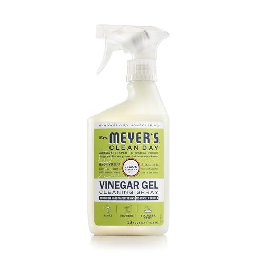 MRS. MEYER'S CLEAN DAY Vinegar Gel Cleaning Spray, Bathroom Use, No-Rinse Formula, Plant-Derived Cleaning Ingredients, Lemon Verbena, 16 Fl Oz, Pack of 1
