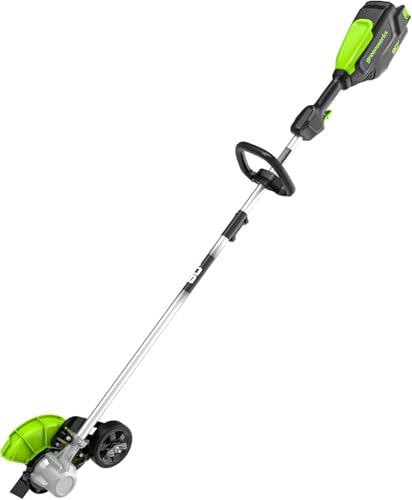 Greenworks 80V All-Terrain Brushless Edger, 8" Steel Blade, 2.25" Pro Depth & Tool-Free Adjust, 27cc Gas Power Equivalent, Battery and Charger Not Included