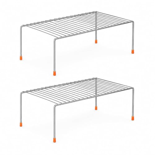 NH10 DESIGNS Stainless Steel Utensils Dish Rack/Multipurpose Rustproof Shelf/Storage Shelves/Stand For Home & Kitchen Cabinet, Cupboard & Pantry (Pack