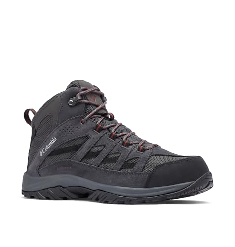 Columbia Mens Crestwood Mid Waterproof, Dark Grey/Deep Rust, 11