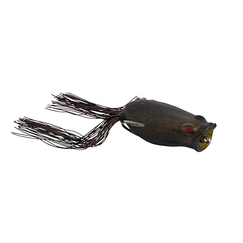 Berkley Swamp Lord Popping Hollow Body Frog Fishing Lure, Green Pumpkin, 2.4 in, Soft Body for Improved Hook-Up Ratio, Sealed to Prevent Water Intrusion, Equipped with Sharp Fusion19™ Hooks