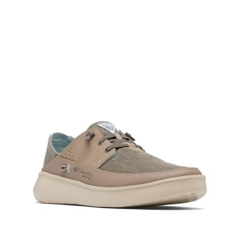 Columbia Mens PFG Boatside Relaxed Non Slip Boat Shoe, Wet Sand/Crushed Blue, 10