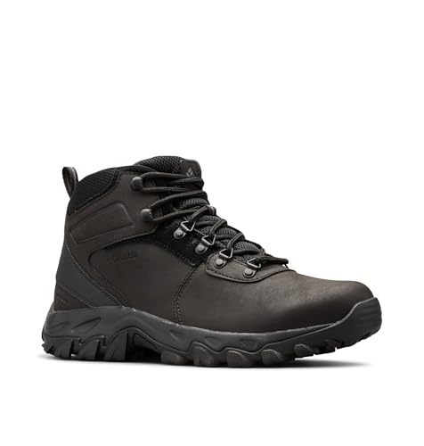 Columbia Mens Newton Ridge Plus II Waterproof Hiking Boot, Black/Black, 12
