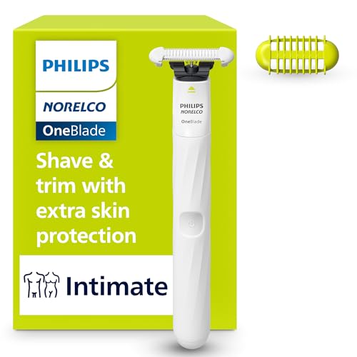 Philips Norelco OneBlade Intimate, Designed for Pubic Grooming, Trim & Shave with Extra Skin Protection, Waterproof, Model QP1924/70
