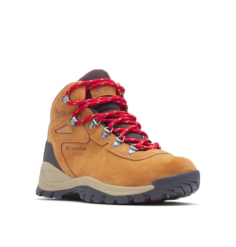 Columbia Womens Newton Ridge Plus Waterproof Amped, Elk/Mountain Red, 7.5