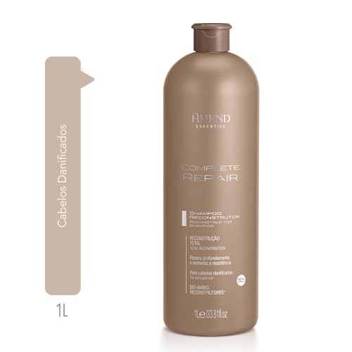 Shampoo Reconstrutor com Bio-Amino 1L | Amend Complete Repair | Tamanho profissional de 1L que limpa suavemente e reconstrói fios frágeis.