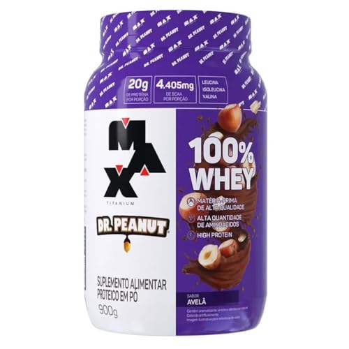 Whey Dr Peanut 100% Concentrado 900g - Max Titanium Sabor Doce de leite