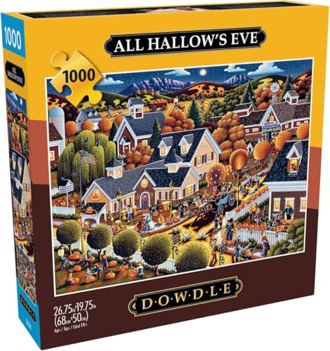 Buffalo Games – Dowdle - All Hallow's Eve- 1000 Piece Halloween Jigsaw Puzzle - Festive Puzzle for Adults Fall Artwork and Hours of Relaxing Fun - Finished Size 26.75 x 19.75