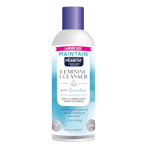 Monistat Boric Acid Feminine Wash, Fragrance-Free Intimate Wash for Women with Gentle pH-Balanced Formula, 16 Fl Oz