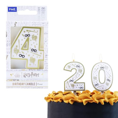 PME Harry Potter Birthday Candle, Number 4, Gold