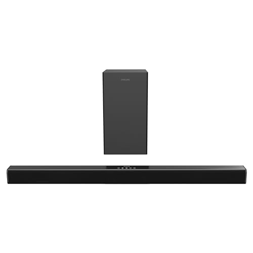 PHILIPS Audio TAB4218/94 2.1Ch 120W Bluetooth Soundbar with Rich Bass, 3 EQ Modes, Multi-Connectivity Option with Supporting USB, HDMI(ARC), Optical, 