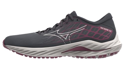 Mizuno Women's Wave Inspire 20 Running Shoe, Ebony-White Sand, 6
