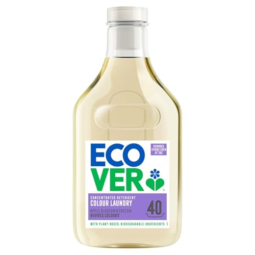 Ecover Concentrated Colour Laundry Detergent, Laundry Washing Liquid, Fresh Apple Blossom & Freesia Scent, 1 x 40 Washes, 1 x 1.43L