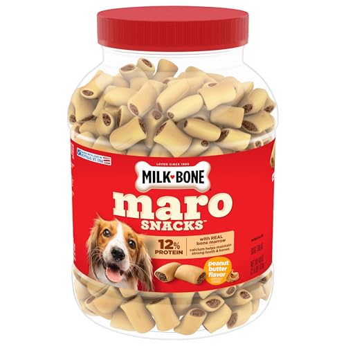Milk-Bone MaroSnacks Dog Treats, Peanut Butter, 40 Ounce with Real Bone Marrow and Calcium