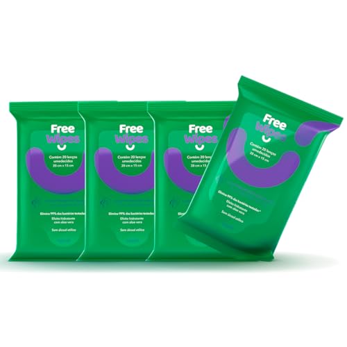 Recorrência Free Wipes Lenço Umedecido Antisséptico - Pack 4
