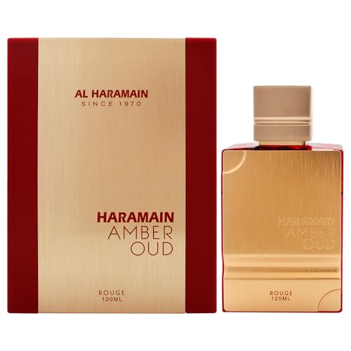 Al Haramain Amber Oud Rouge Eau de Parfum Spray for Men, 4 Ounce