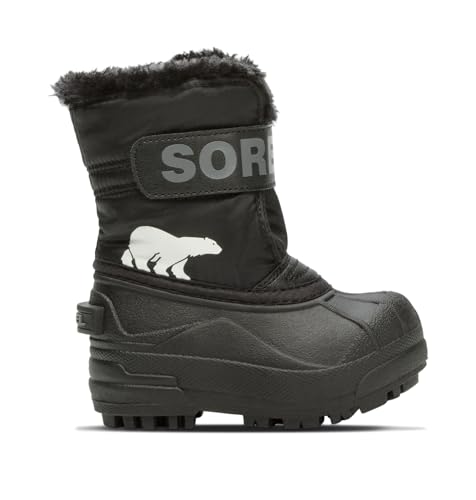 SOREL Toddler's Snow Commander Boot - Black, Charcoal - 6