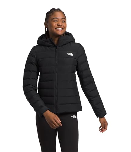 THE NORTH FACE Women's Aconcagua 3 Hooded Jacket | Insulated Winter Coat, Wind & Water Resistant, Attached 3 Piece Hood with Cinch Cord, TNF Black-NPF, Large