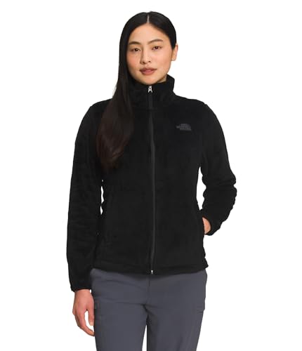 THE NORTH FACE Women’s Osito Full Zip Fleece Jacket (Standard & Plus Size) | Soft Fleece Coat with Elastic Bound Cuffs & Embroidered Logo, TNF Black-NPF, Small