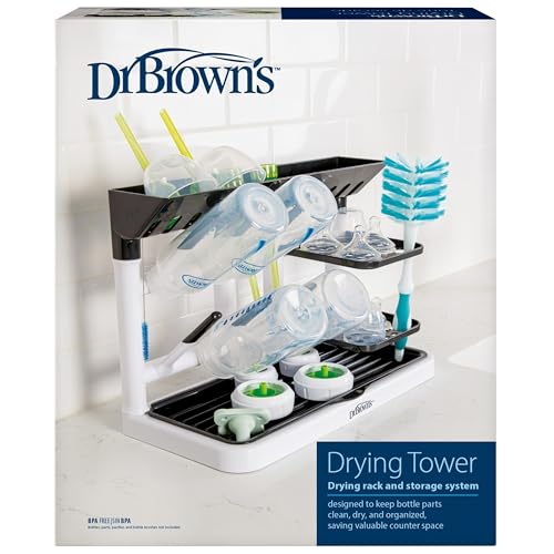 Dr. Brown's Stand-Up Baby Bottle Drying Tower Countertop Organized