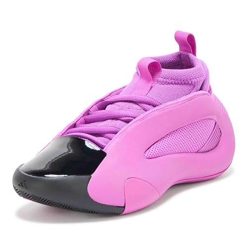 adidas Unisex Harden Volume 8 Basketball Sneaker, Purple Burst/Black/Silver Metallic, 5 US Men