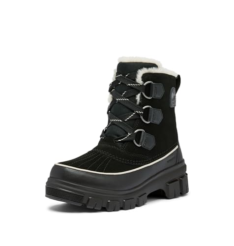 SOREL Women's Tivoli V Waterproof Boot - Black, Fawn - 8